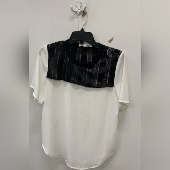 NWT BCB Generation White & Black Blouse Size SM MSRP $78 - Picture 1 of 5